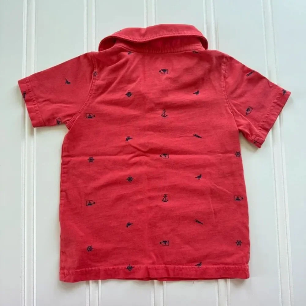 4/$10 - Carter’s Toddler Boys Summer Nautical Polo Cotton T Shirt | 3T